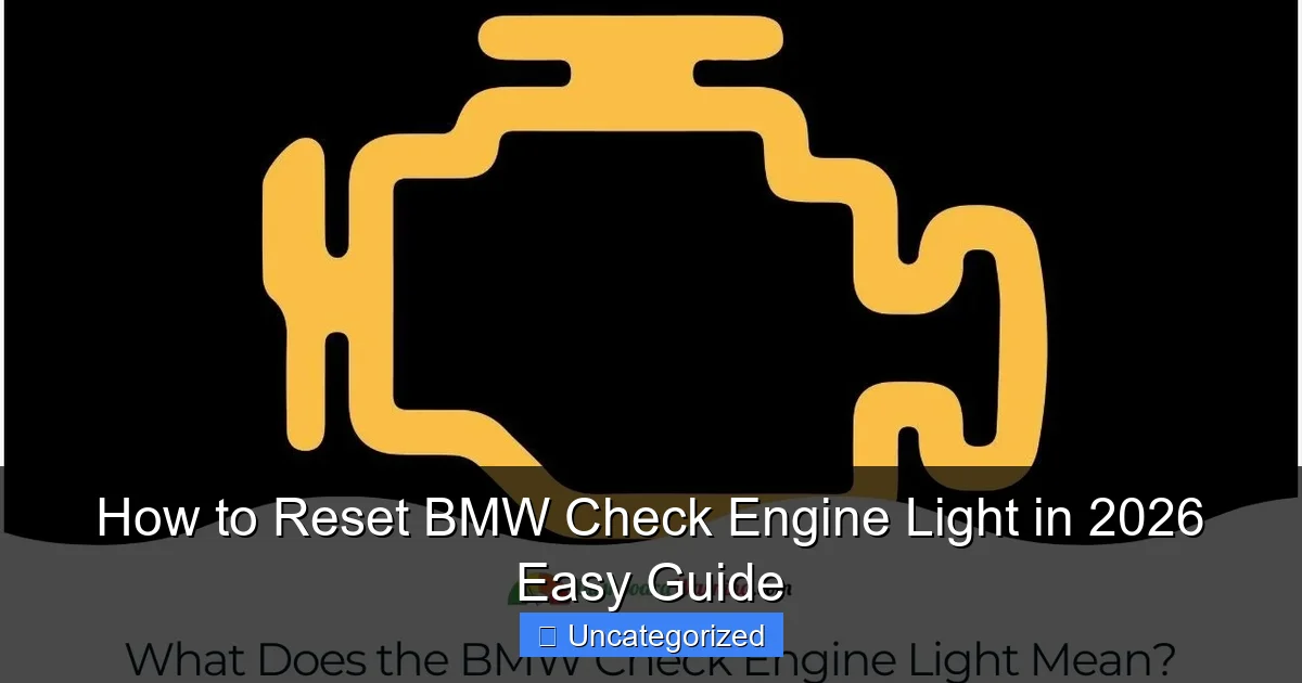 How to Reset BMW Check Engine Light in 2026 Easy Guide