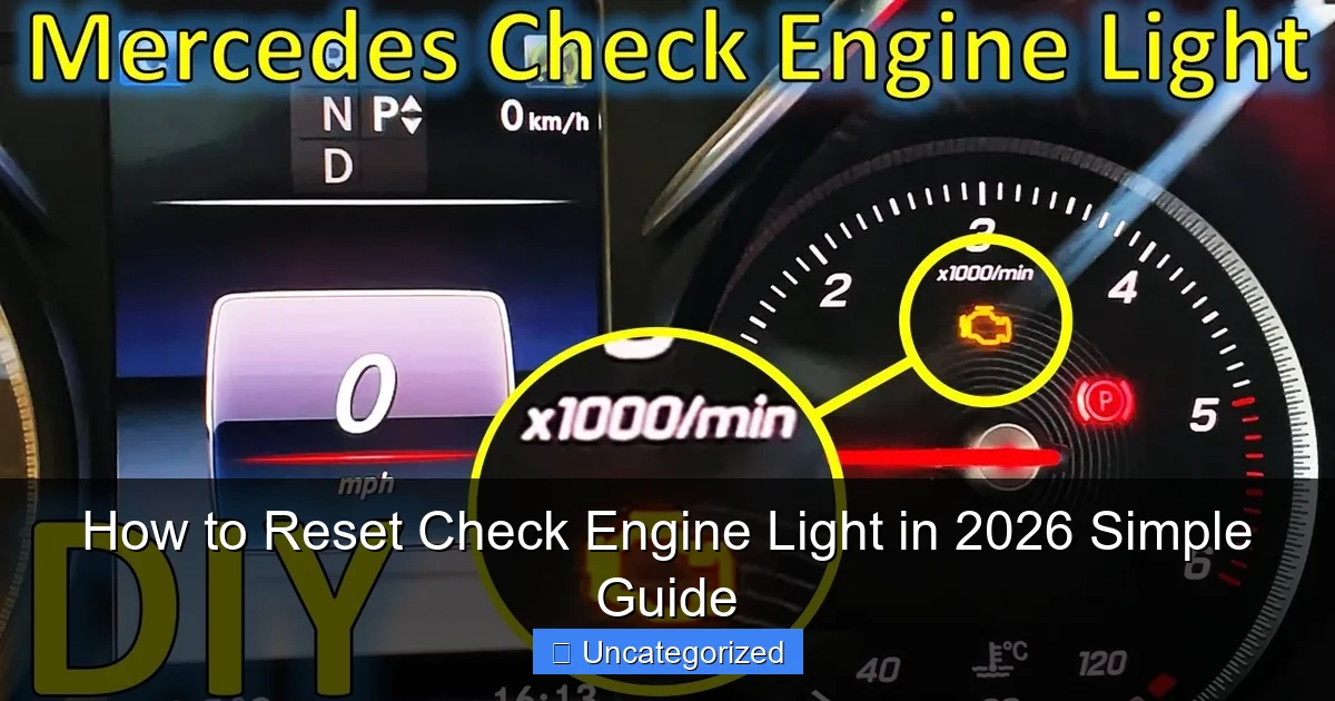 How to Reset Check Engine Light in 2026 Simple Guide