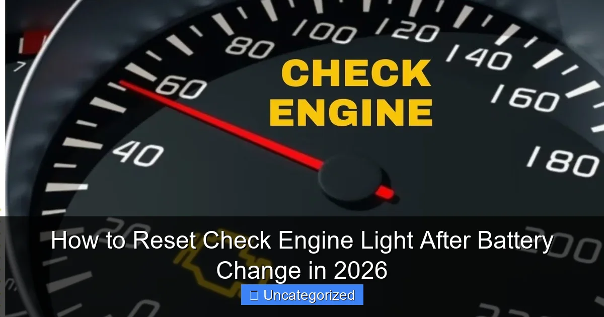 How to Reset Check Engine Light After Battery Change in 2026