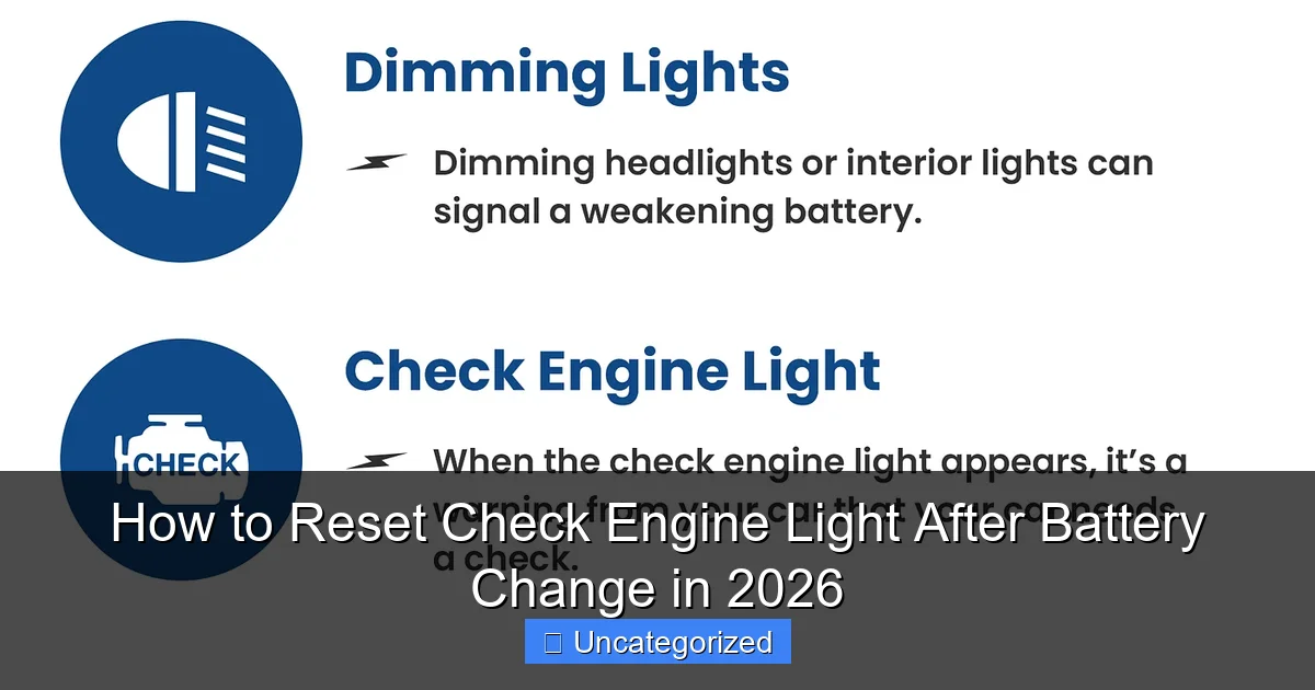 How to Reset Check Engine Light After Battery Change in 2026