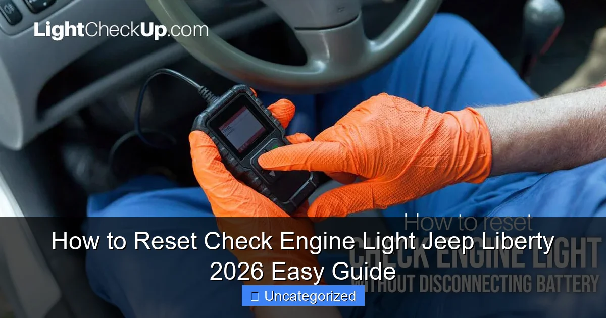 How to Reset Check Engine Light Jeep Liberty 2026 Easy Guide