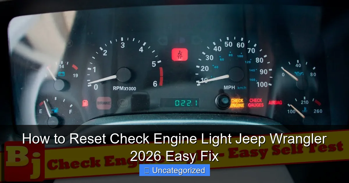 How to Reset Check Engine Light Jeep Wrangler 2026 Easy Fix