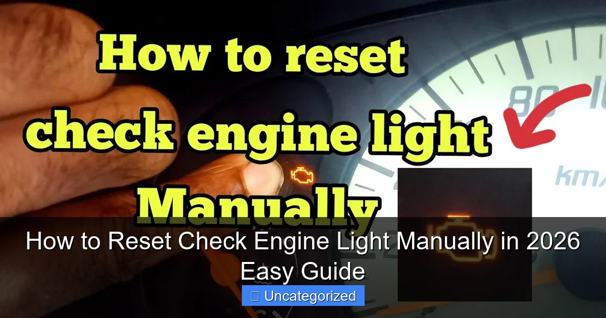 How to Reset Check Engine Light Manually in 2026 Easy Guide