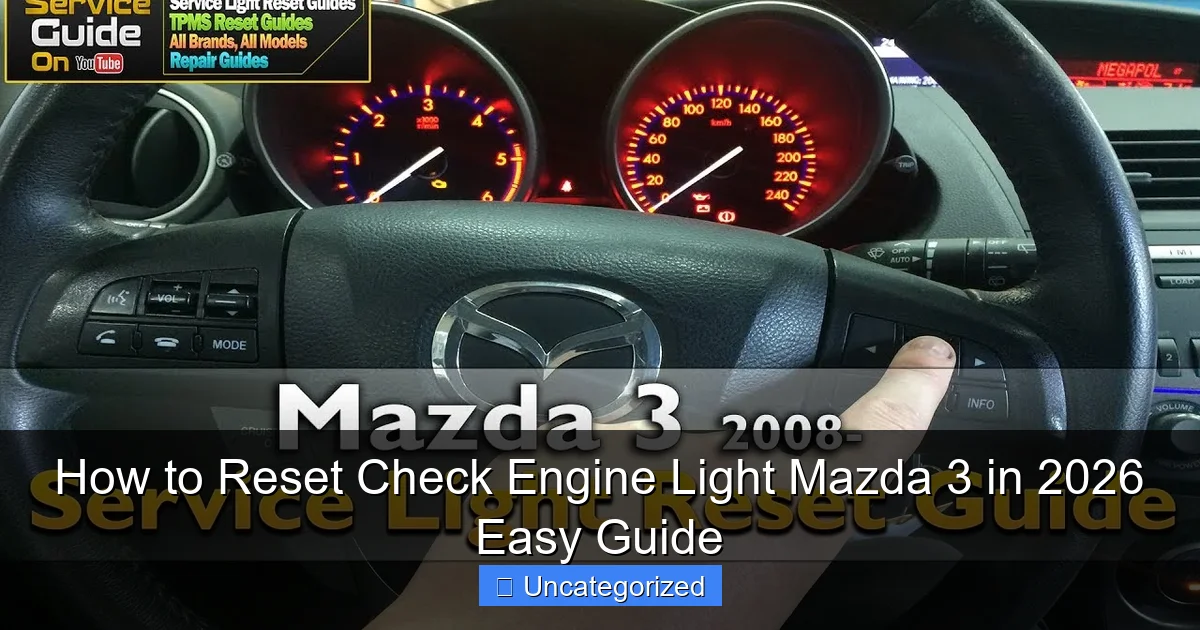 How to Reset Check Engine Light Mazda 3 in 2026 Easy Guide