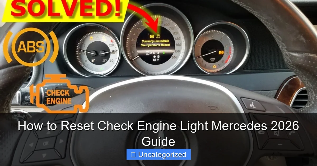 How to Reset Check Engine Light Mercedes 2026 Guide