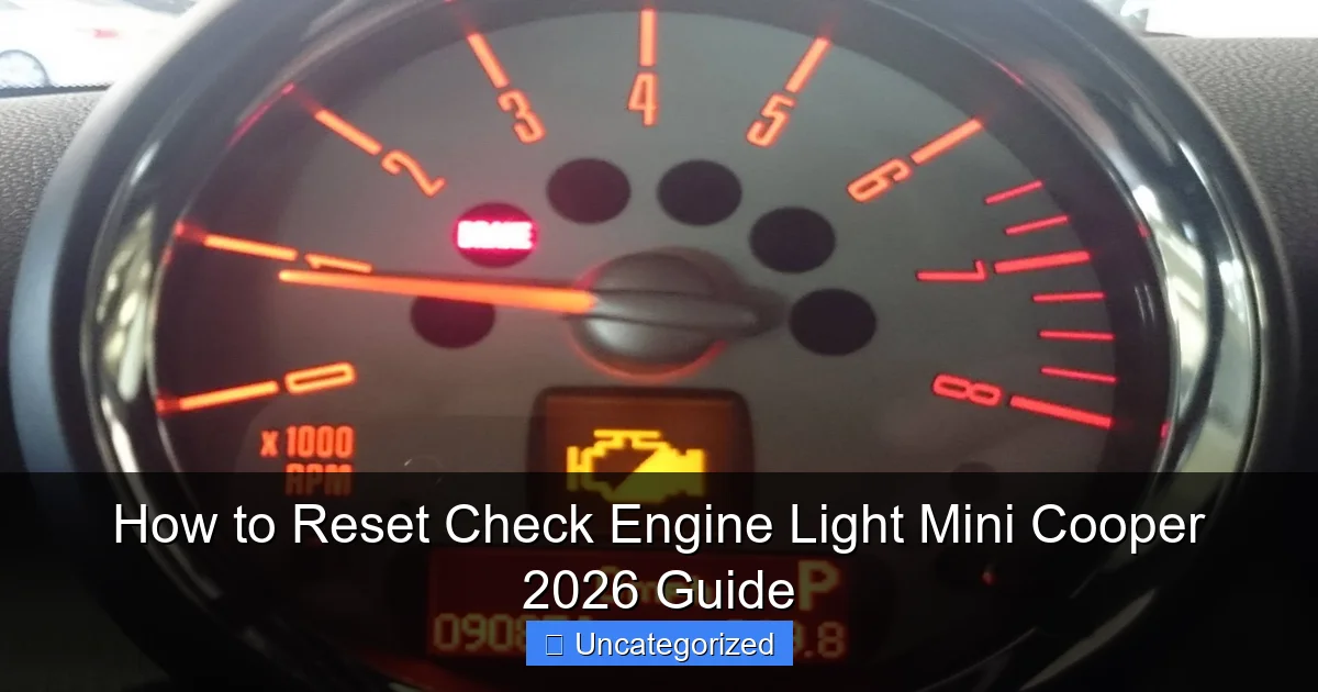 How to Reset Check Engine Light Mini Cooper 2026 Guide