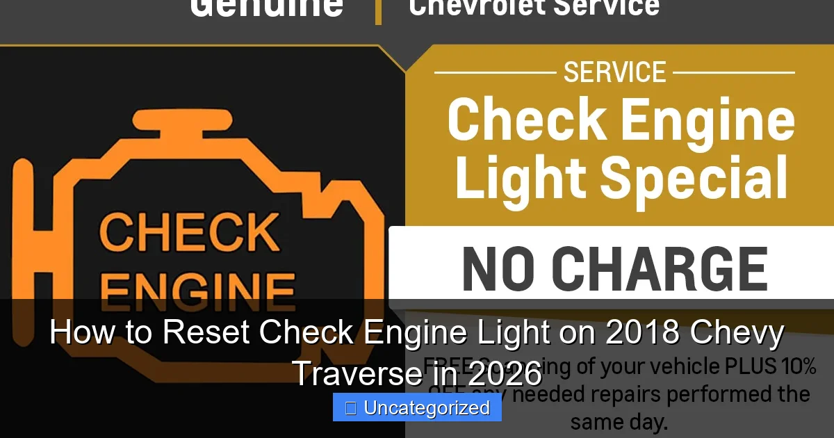 How to Reset Check Engine Light on 2018 Chevy Traverse in 2026