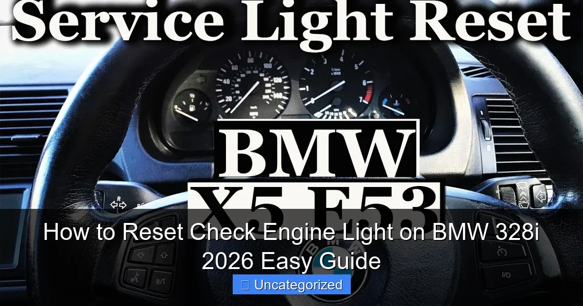 How to Reset Check Engine Light on BMW 328i 2026 Easy Guide