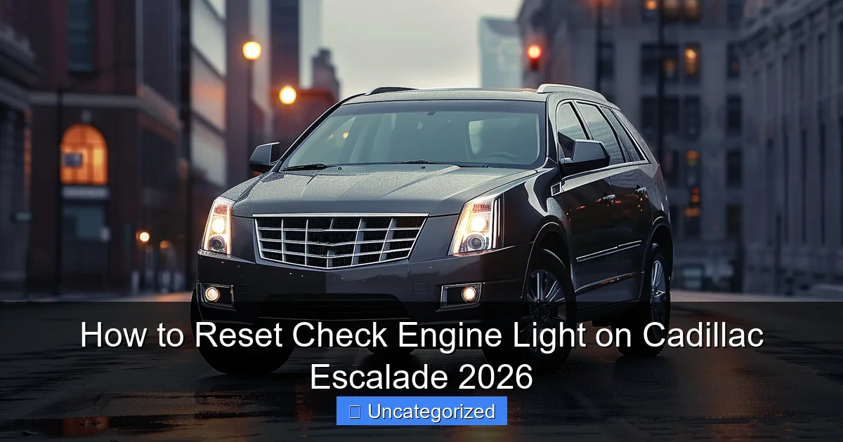 How to Reset Check Engine Light on Cadillac Escalade 2026