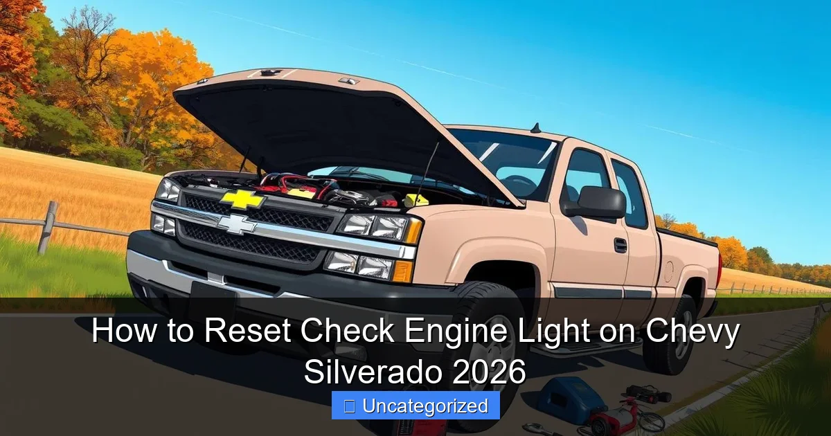How to Reset Check Engine Light on Chevy Silverado 2026