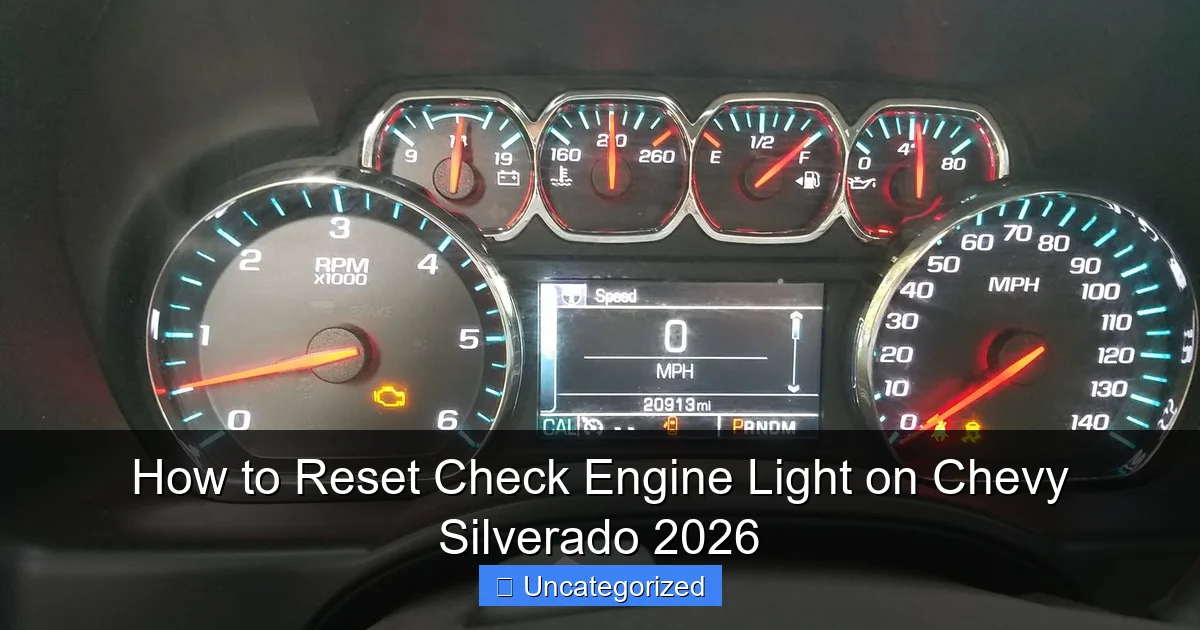 How to Reset Check Engine Light on Chevy Silverado 2026