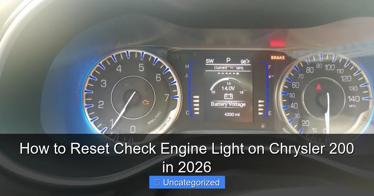 How to Reset Check Engine Light on Chrysler 200 in 2026