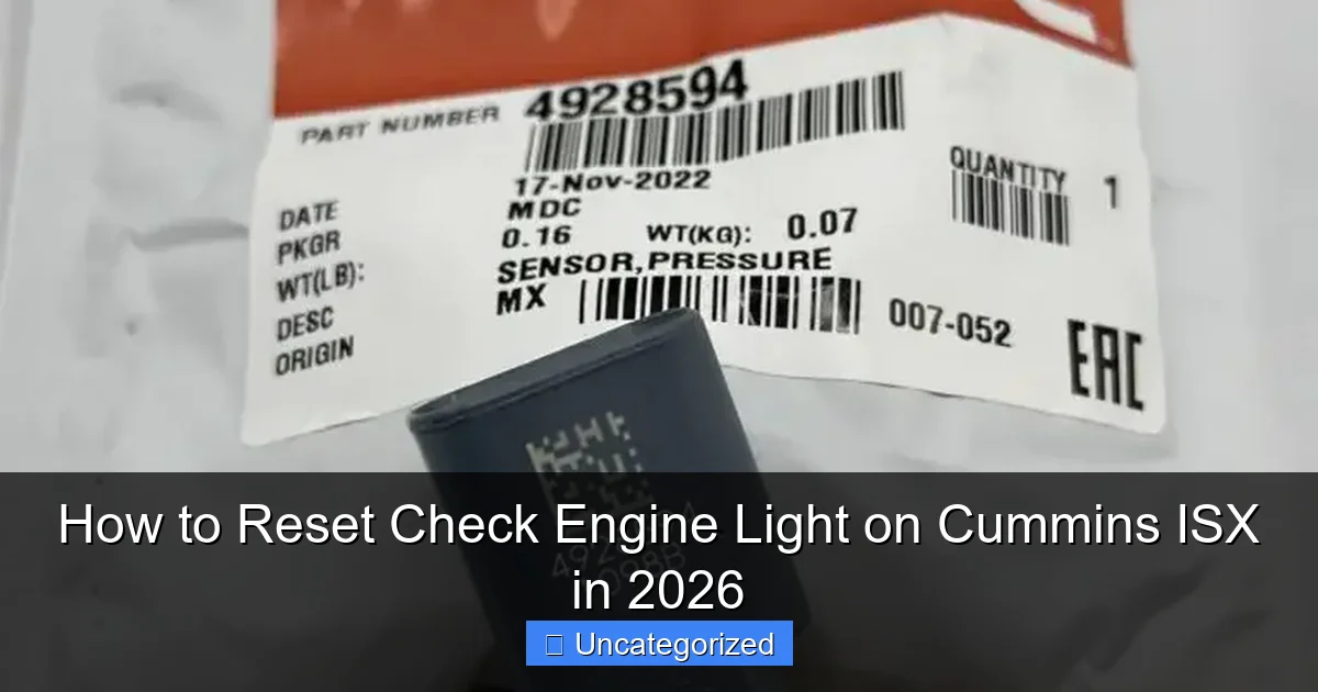 How to Reset Check Engine Light on Cummins ISX in 2026