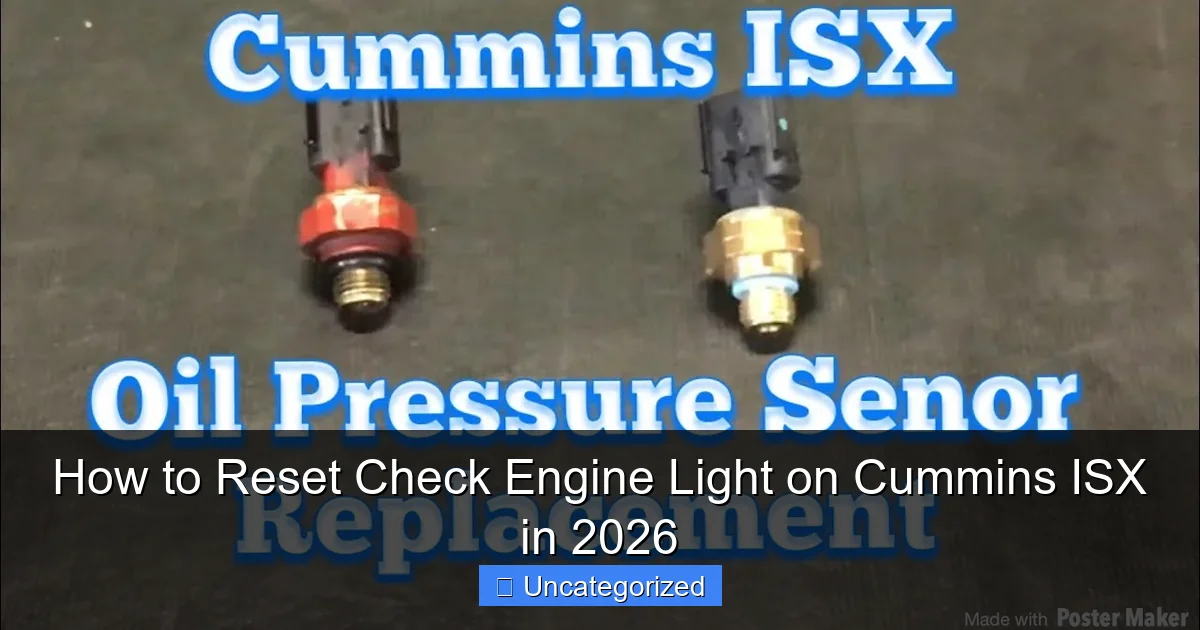 How to Reset Check Engine Light on Cummins ISX in 2026