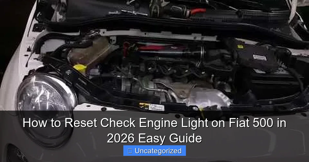 How to Reset Check Engine Light on Fiat 500 in 2026 Easy Guide