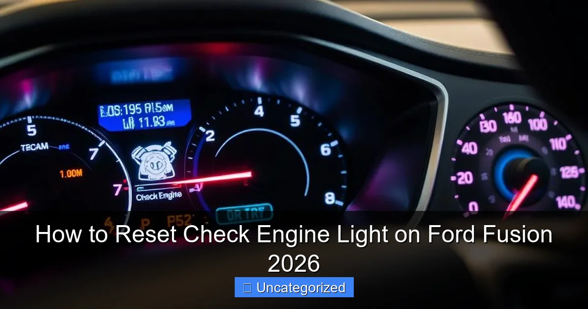How to Reset Check Engine Light on Ford Fusion 2026
