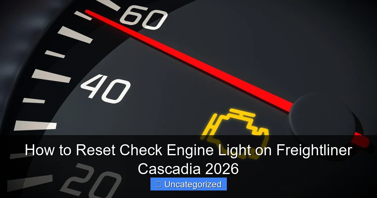 How to Reset Check Engine Light on Freightliner Cascadia 2026