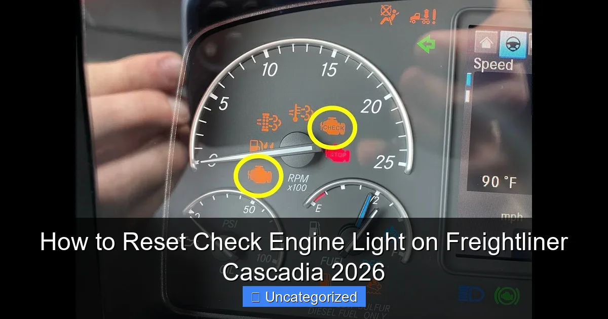 How to Reset Check Engine Light on Freightliner Cascadia 2026
