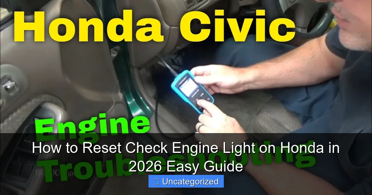 How to Reset Check Engine Light on Honda in 2026 Easy Guide