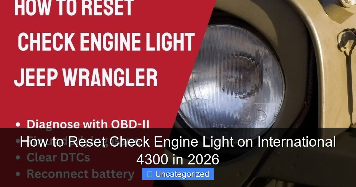 How to Reset Check Engine Light on International 4300 in 2026