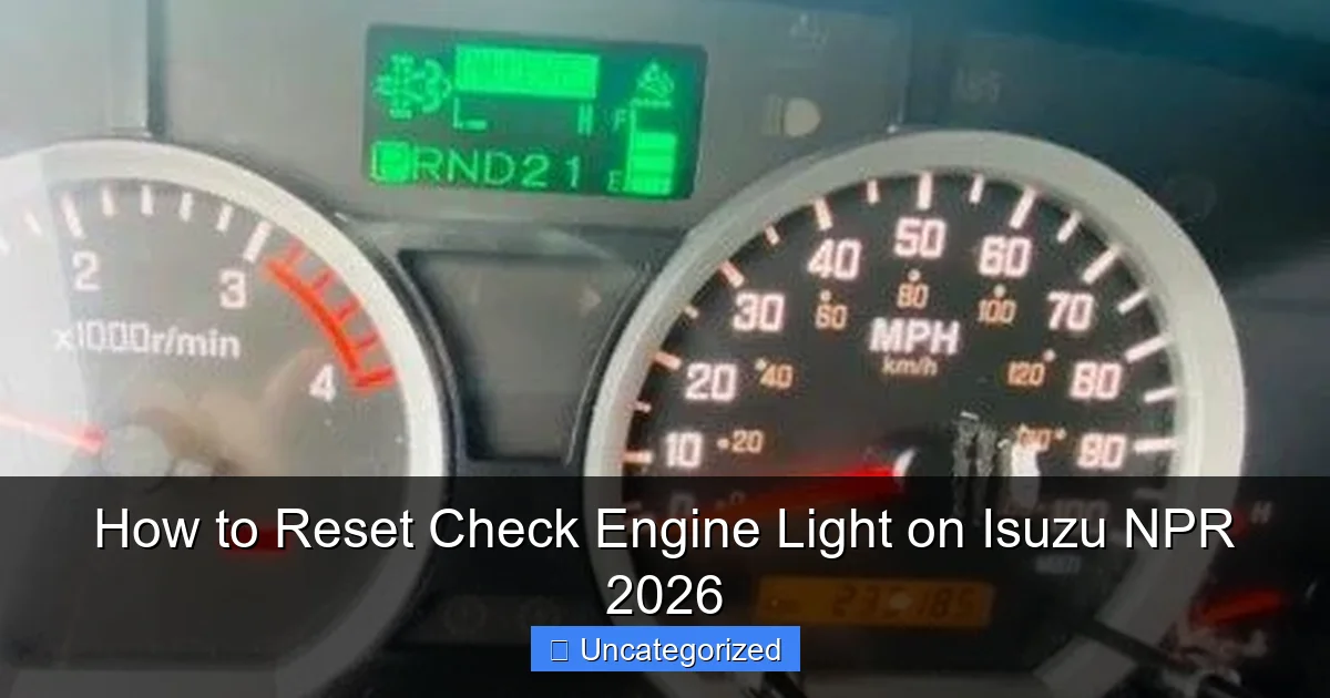 How to Reset Check Engine Light on Isuzu NPR 2026