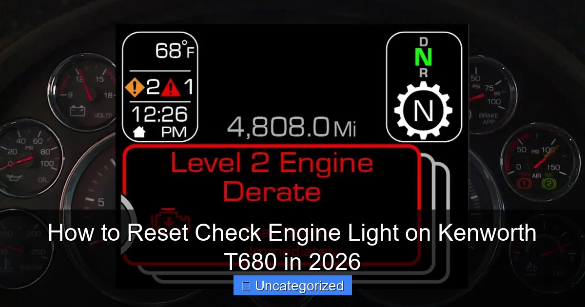 How to Reset Check Engine Light on Kenworth T680 in 2026
