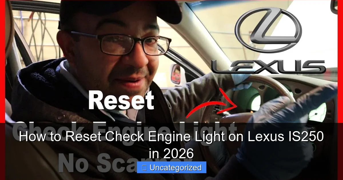 How to Reset Check Engine Light on Lexus IS250 in 2026