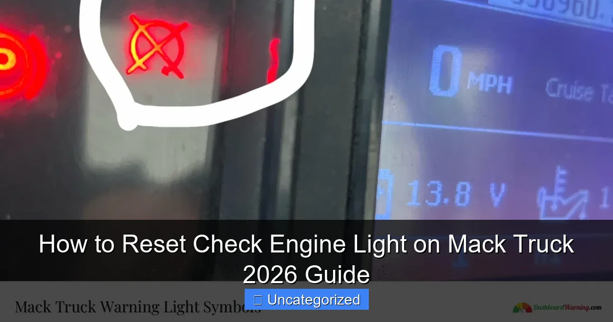 How to Reset Check Engine Light on Mack Truck 2026 Guide