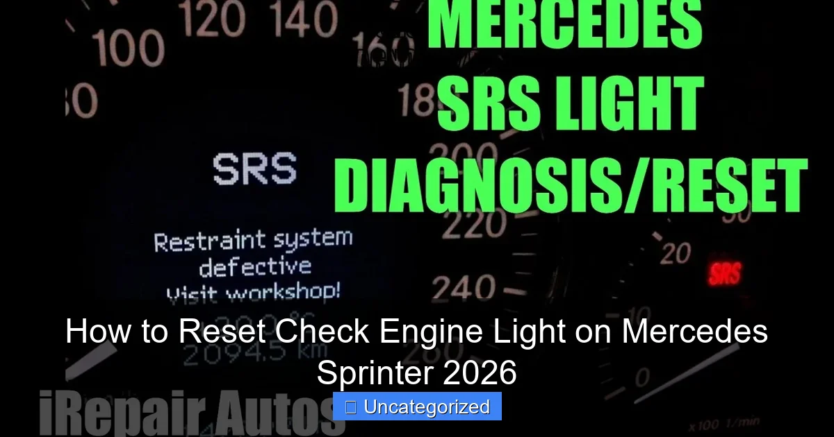 How to Reset Check Engine Light on Mercedes Sprinter 2026