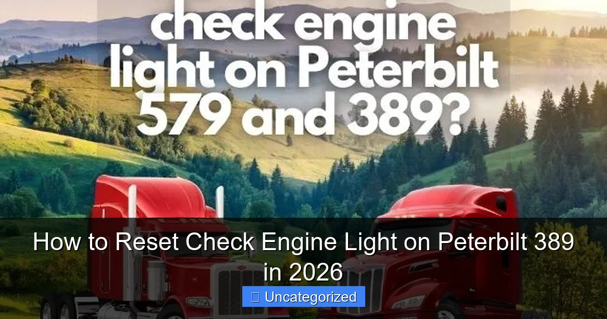 How to Reset Check Engine Light on Peterbilt 389 in 2026