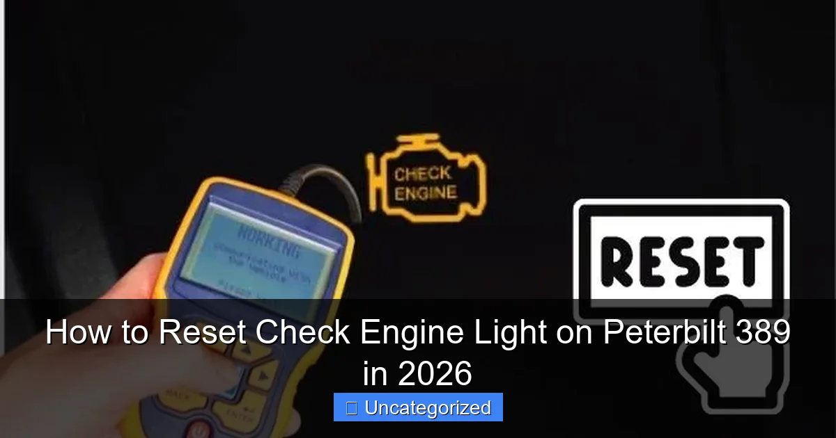 How to Reset Check Engine Light on Peterbilt 389 in 2026