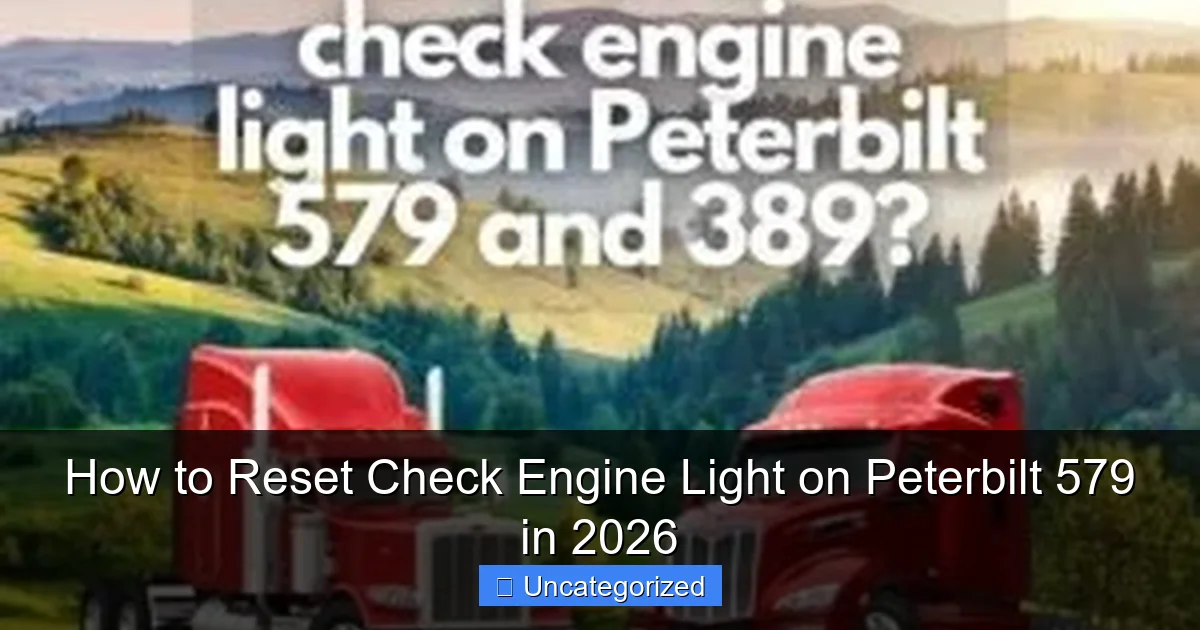 How to Reset Check Engine Light on Peterbilt 579 in 2026