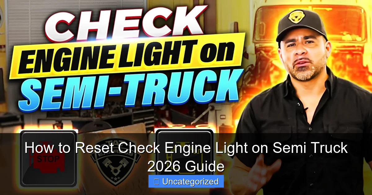 How to Reset Check Engine Light on Semi Truck 2026 Guide