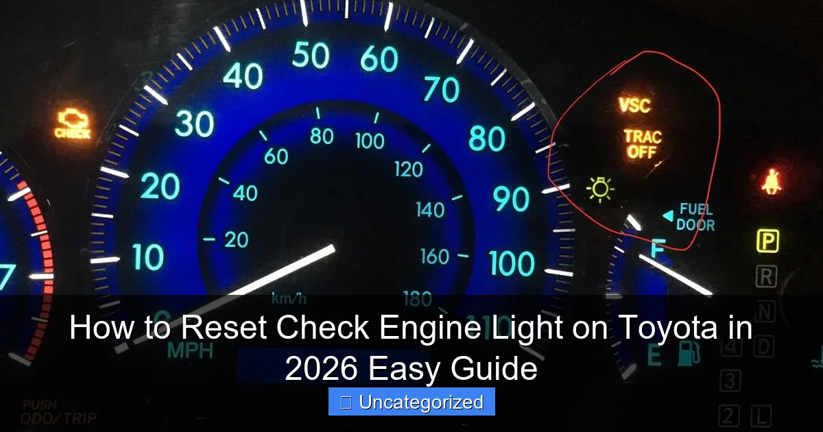 How to Reset Check Engine Light on Toyota in 2026 Easy Guide