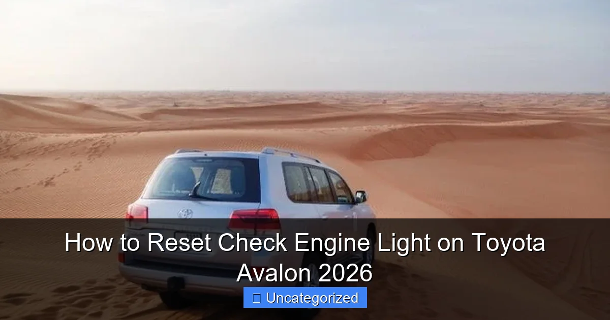 How to Reset Check Engine Light on Toyota Avalon 2026