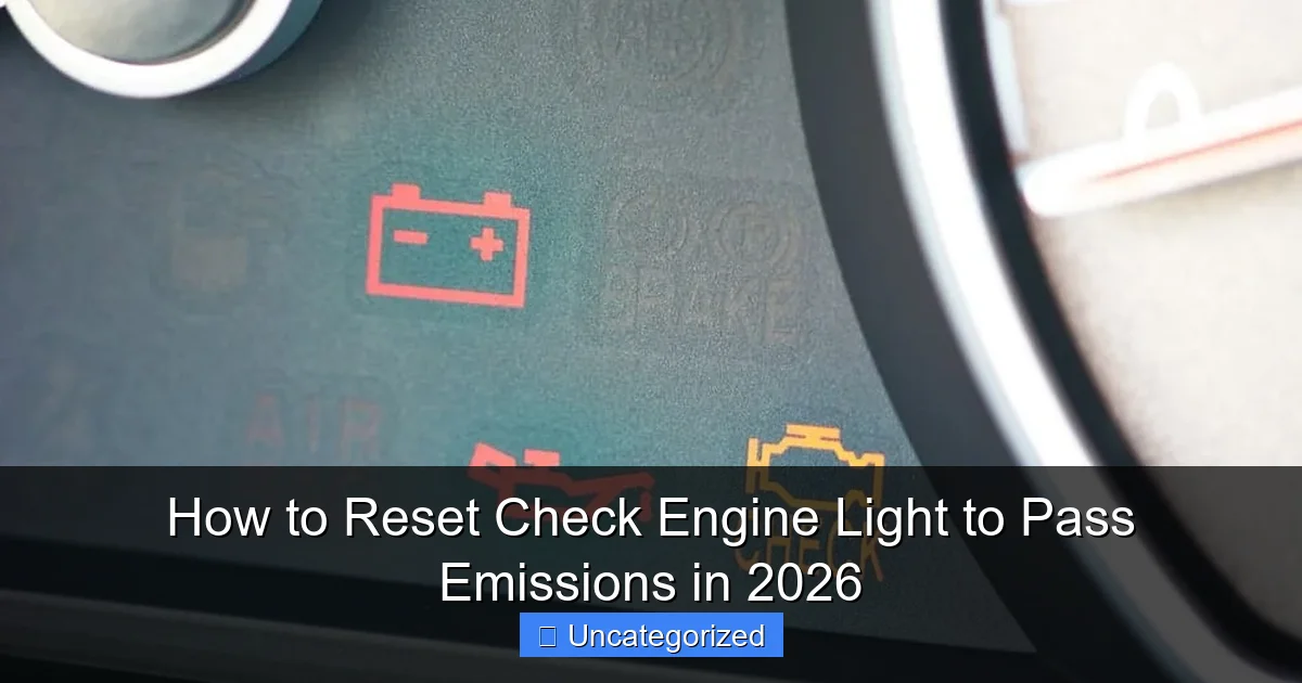 How to Reset Check Engine Light to Pass Emissions in 2026