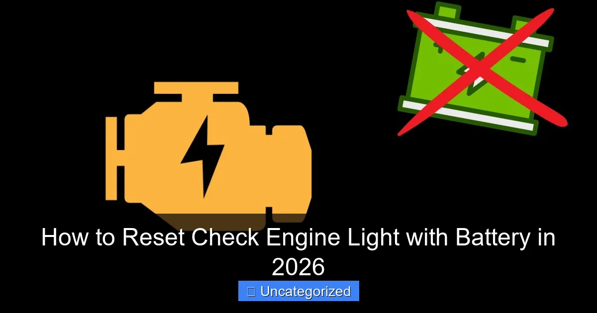 How to Reset Check Engine Light with Battery in 2026