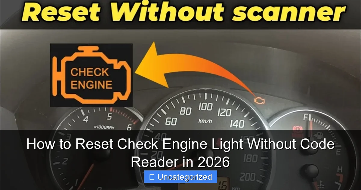 How to Reset Check Engine Light Without Code Reader in 2026