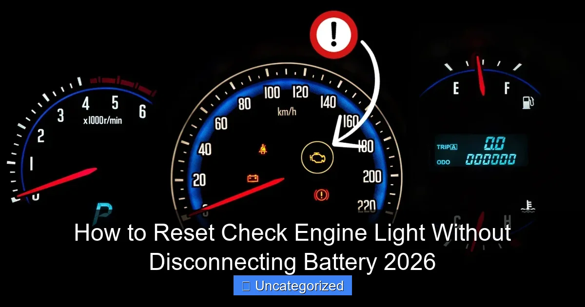 How to Reset Check Engine Light Without Disconnecting Battery 2026