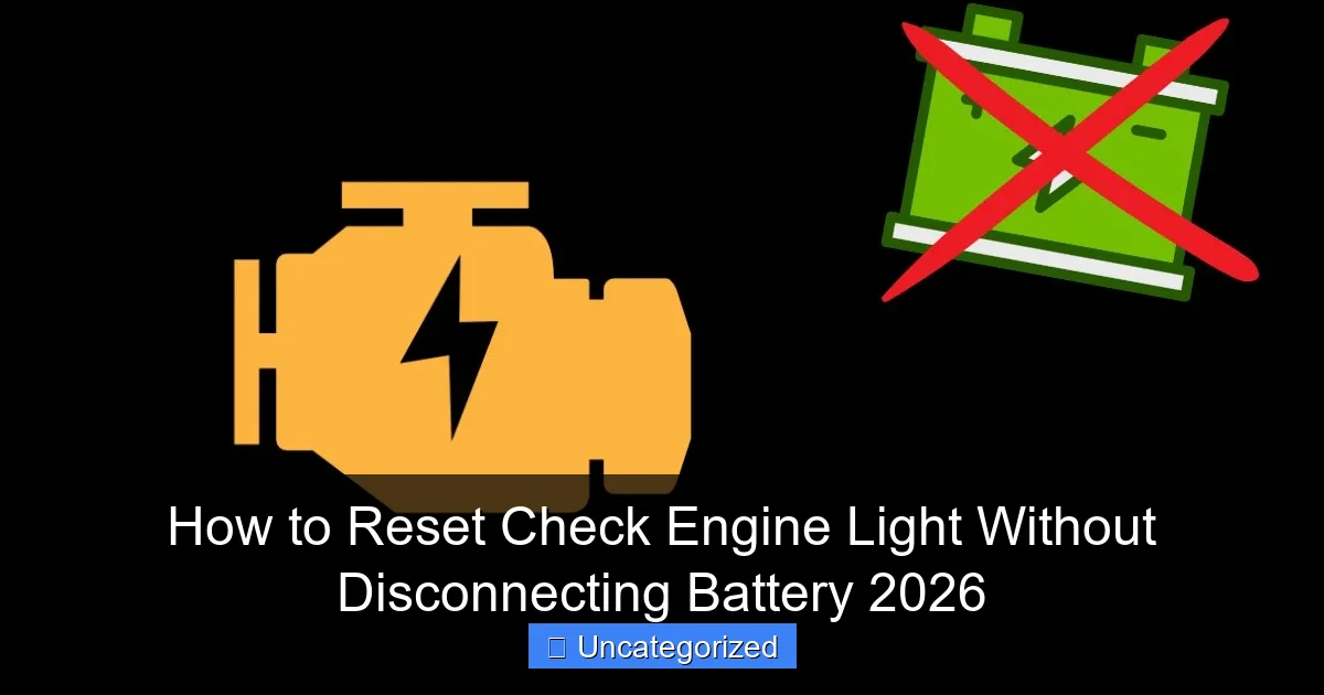 How to Reset Check Engine Light Without Disconnecting Battery 2026