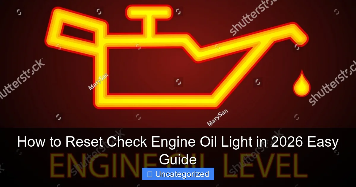 How to Reset Check Engine Oil Light in 2026 Easy Guide