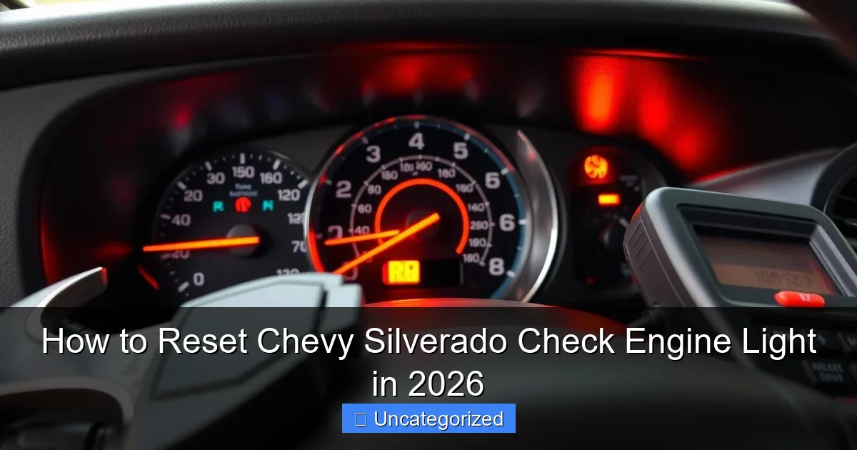 How to Reset Chevy Silverado Check Engine Light in 2026