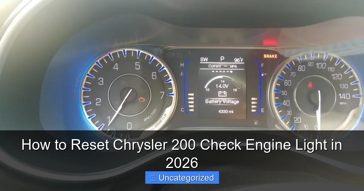 How to Reset Chrysler 200 Check Engine Light in 2026