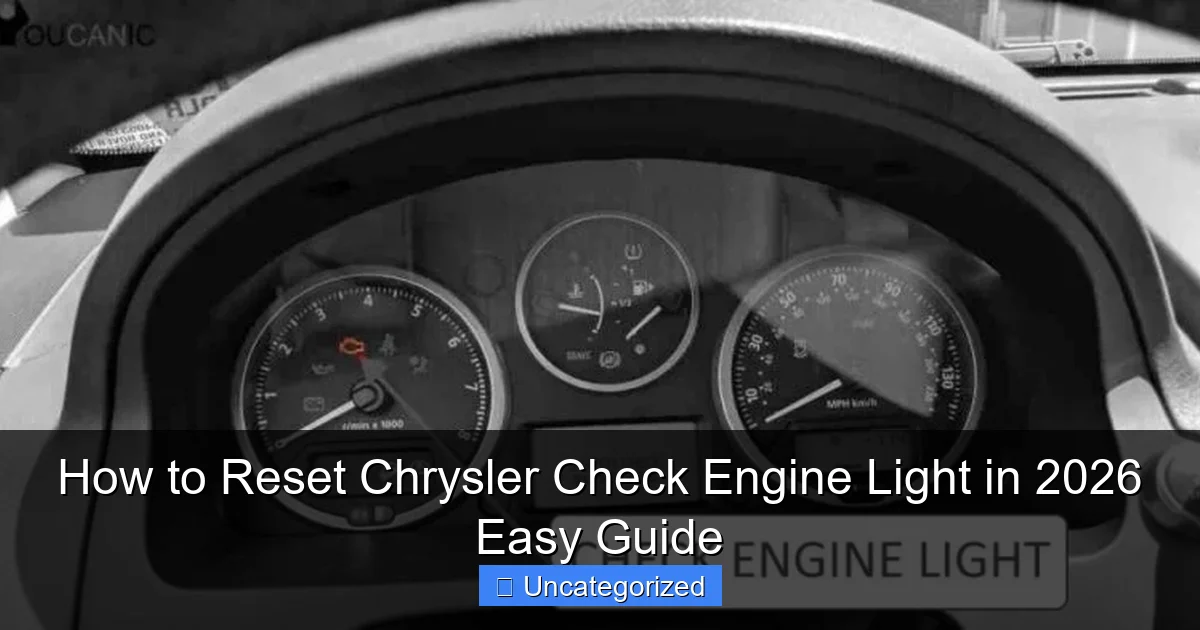 How to Reset Chrysler Check Engine Light in 2026 Easy Guide
