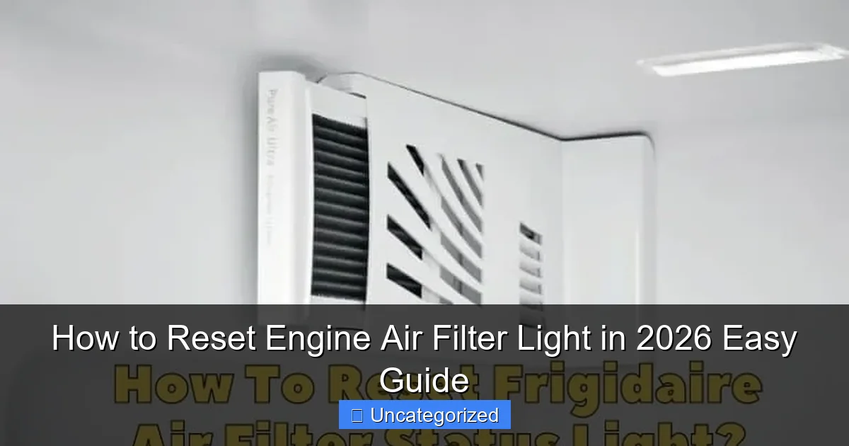 How to Reset Engine Air Filter Light in 2026 Easy Guide