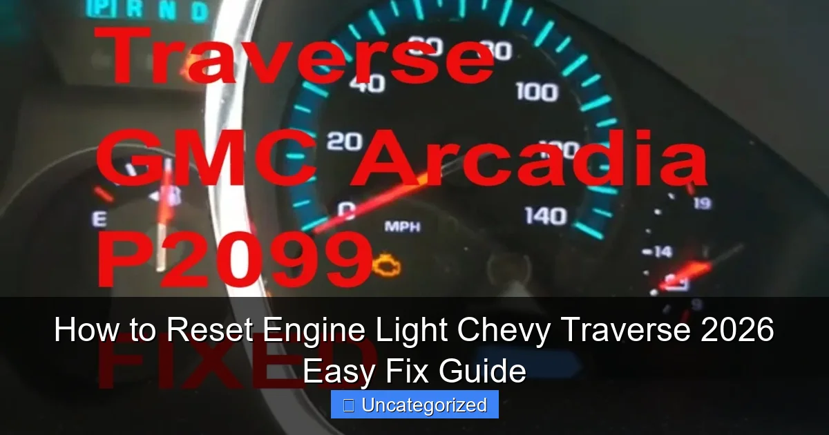 How to Reset Engine Light Chevy Traverse 2026 Easy Fix Guide