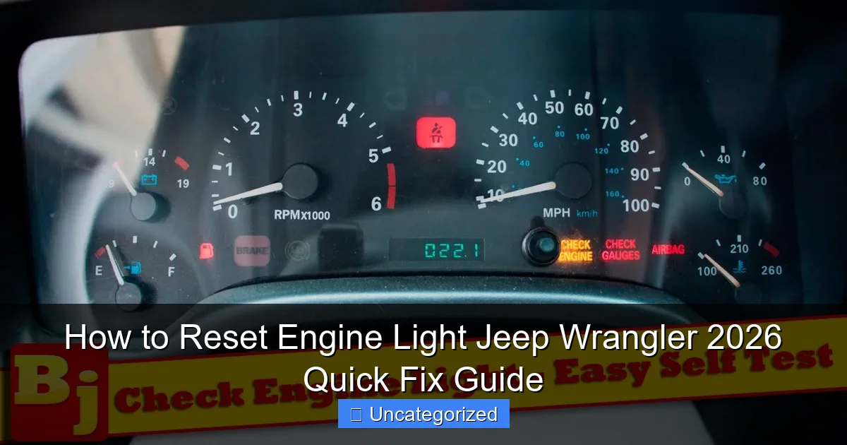 How to Reset Engine Light Jeep Wrangler 2026 Quick Fix Guide