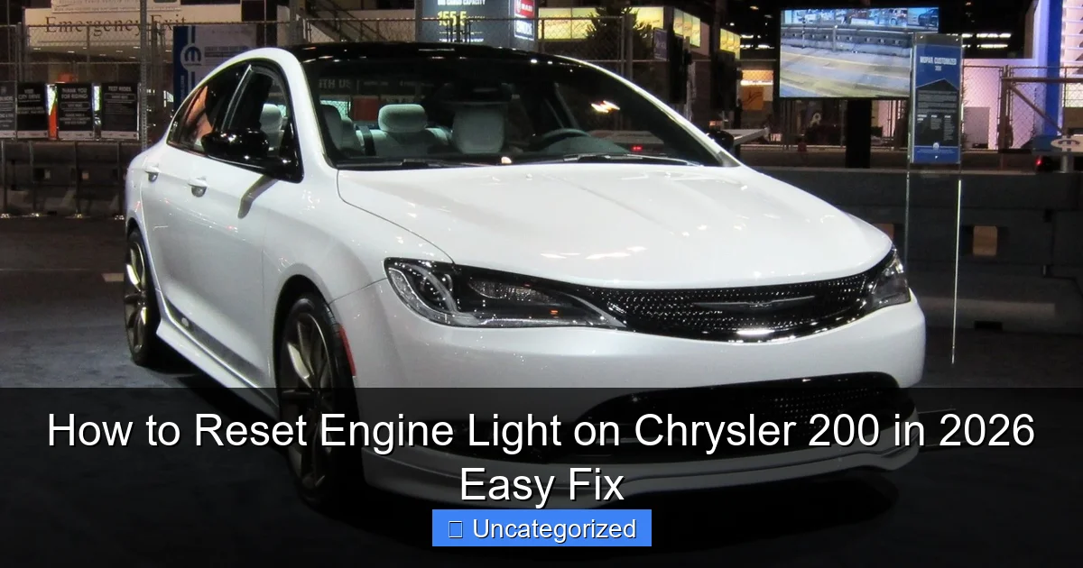 How to Reset Engine Light on Chrysler 200 in 2026 Easy Fix