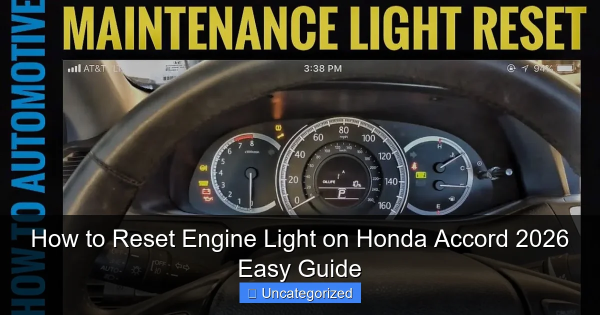 How to Reset Engine Light on Honda Accord 2026 Easy Guide