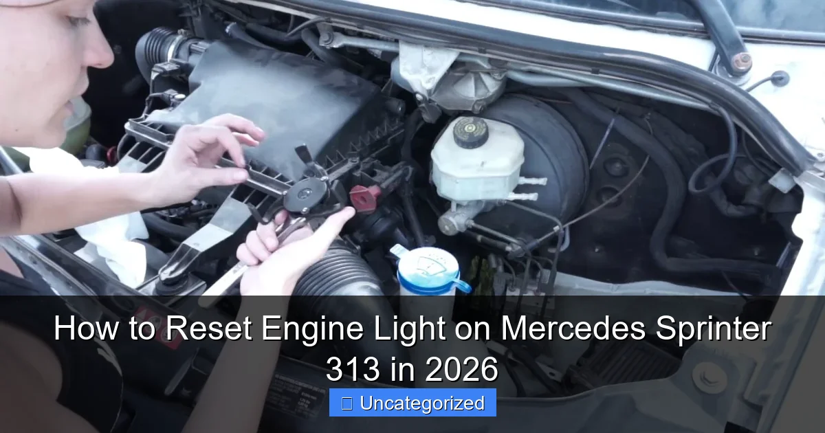 How to Reset Engine Light on Mercedes Sprinter 313 in 2026